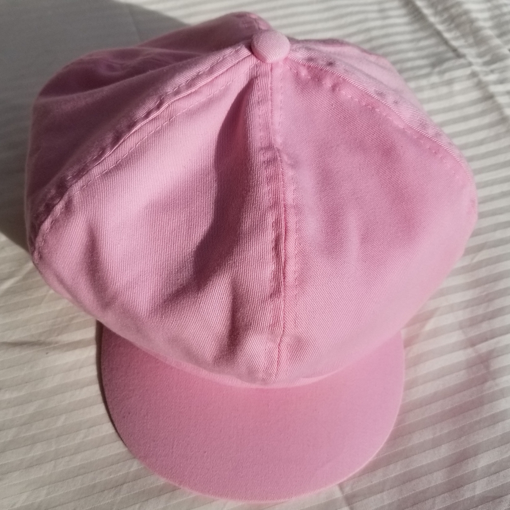 Baby Pink Cabbie Hat - Poofy Cap! - Picture 7 of 8